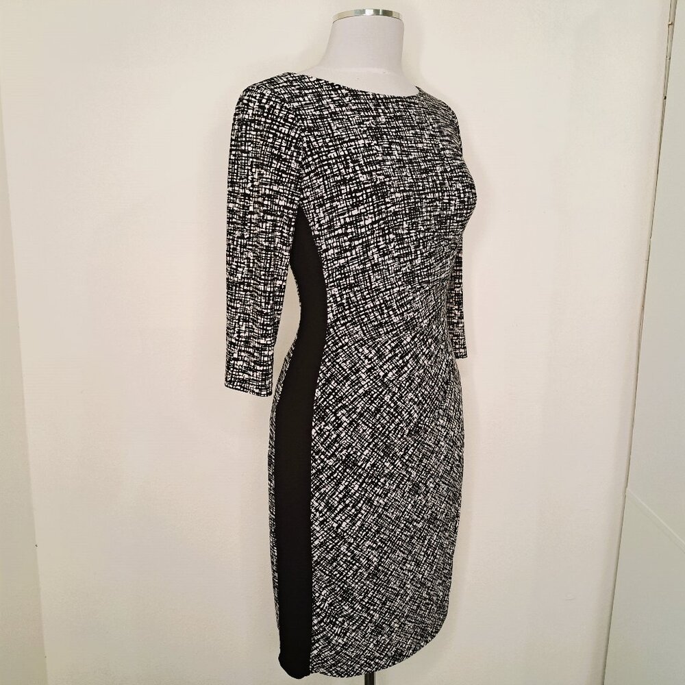 Lauren Ralph Lauren Women's Sheath Dress Black/White 3/4 Sleeve Size 4
